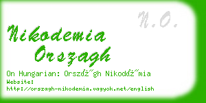 nikodemia orszagh business card